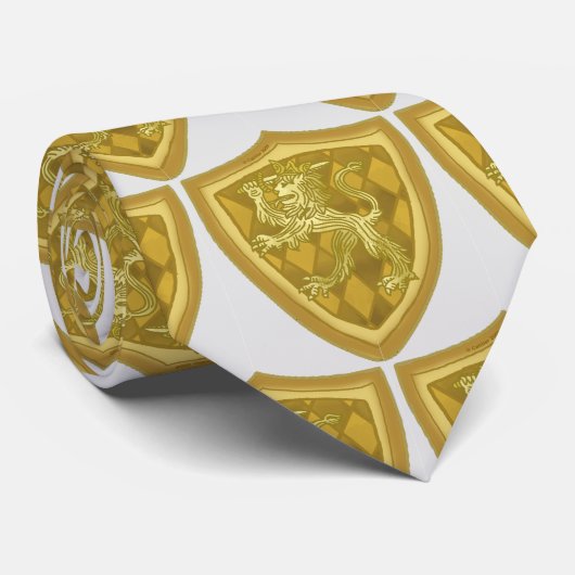 Leeuwenschild Familie Crest Tie Stropdas (Opgerold)