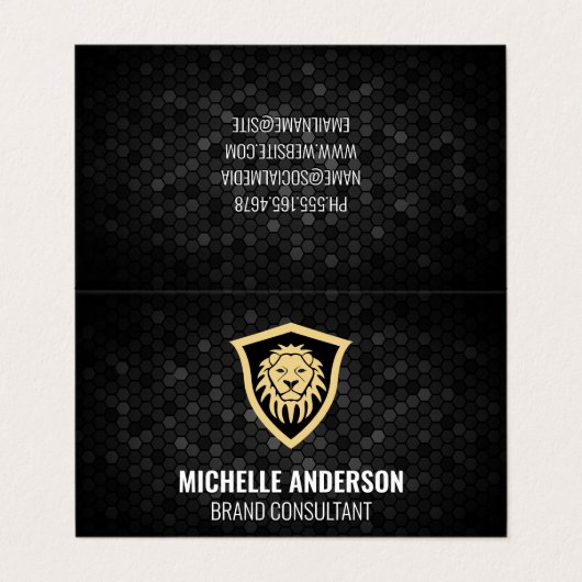 Leeuwenschild Visitekaartje (Buitenkant ongevouwen)