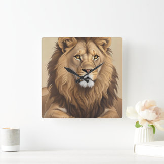 leeuwenschilderij vierkante klok