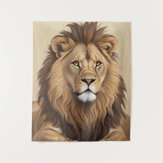 leeuwenschilderij wandkleed (Voorkant)