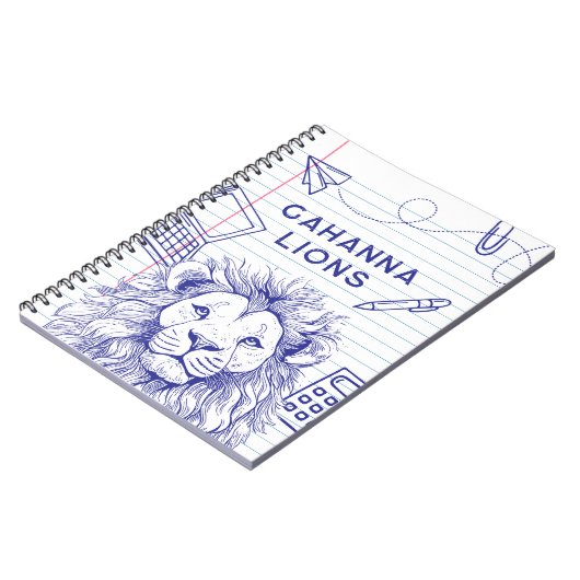Leeuwenschool Doodles op Geregeld Papier Spiraal N Notitieboek (Linkerzijde)