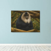 Leeuwenstaartmakaak in bosreservaat canvas afdruk (Insitu (Houten vloer))