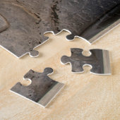 Leeuwenstandbeeld voor historische kerk legpuzzel (Zijkant)