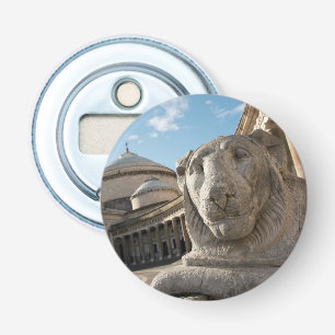 Leeuwenstandbeeld voor San Francesco di Paola Button Flesopener