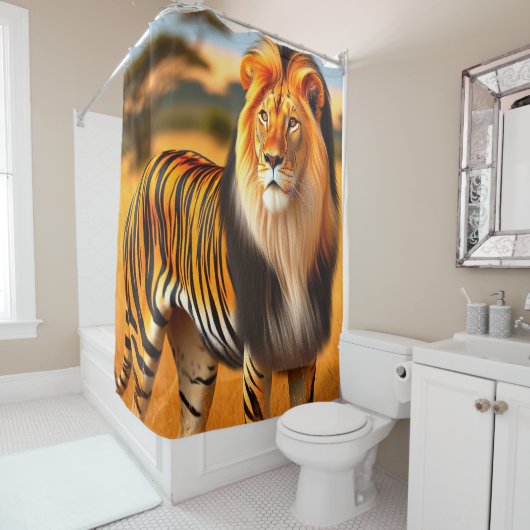 Leeuwentijger Douchegordijn (In situ)