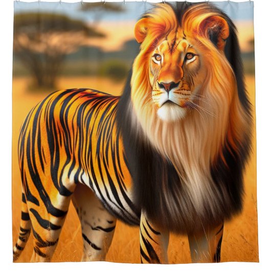 Leeuwentijger Douchegordijn (Voorkant)