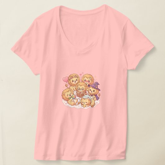 Leeuwenvrienden V-hals T-shirt (Laagn)