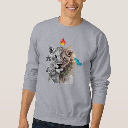 Leeuwenwel Dualiteit Kunst Basic Sweatshirt (Voorkant)