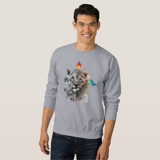 Leeuwenwel Dualiteit Kunst Basic Sweatshirt (Voorkant volledig)