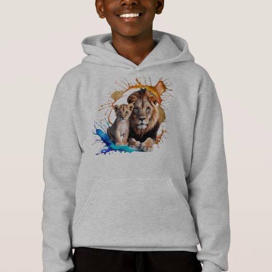 Leeuwenwel Paint Splatter Pullover Hoodie - Jongen (Voorkant)