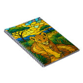 Leeuwenwelp bij de Savanah, gebrandschilderde glas Notitieboek (Rechterzijde)