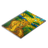 Leeuwenwelp bij de Savanah, gebrandschilderde glas Notitieboek (Linkerzijde)