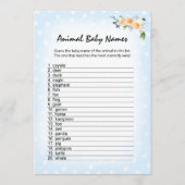 Leeuwenwelp Bloem Blauw Dieren Baby Namen Shower S Programmakaart (Voorkant)