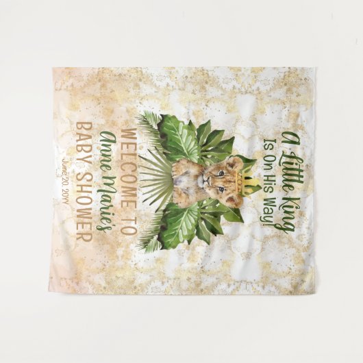 Leeuwenwelp Een Kleine Koning Komt Achter De Water Wandkleed (Voorkant (horizontaal))