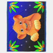 Leeuwenwelp Fleece Deken (Voorkant)