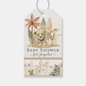Leeuwenwelp Safari Zebra Olifant Jungle Baby Showe Cadeaulabel (Voorkant)