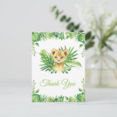 Leeuwenwelp Tropisch groen Verjaardag Dank u Briefkaart (Staand voorkant)