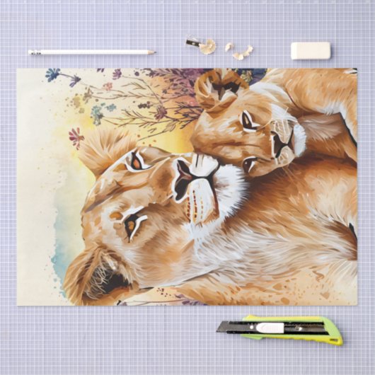 Leeuwenwelp Wildflower Waterverf Decoupage Tissuepapier (Craft)