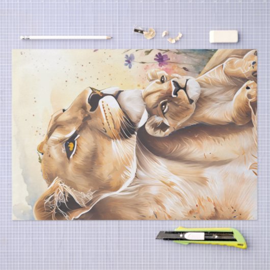 Leeuwenwelp Wildflower Waterverf Decoupage Tissuepapier (Craft)