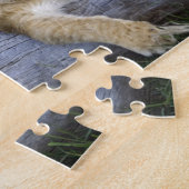 Leeuwenwelpen op log legpuzzel (Zijkant)