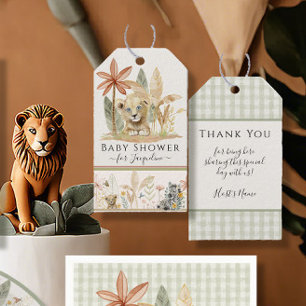 Leeuwenwelpen Safari Zebra Olifant Jungle Baby Sho Cadeaulabel