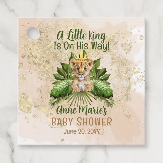 Leeuwenwelpje Een koningsje is op weg naar het Bab Bedankjes Labels (Voorkant)