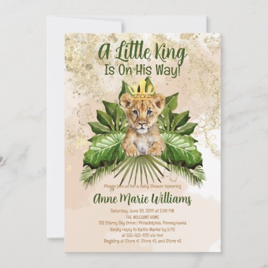 Leeuwenwelpje Een koningsje is op weg naar het Bab Kaart (Voorkant)