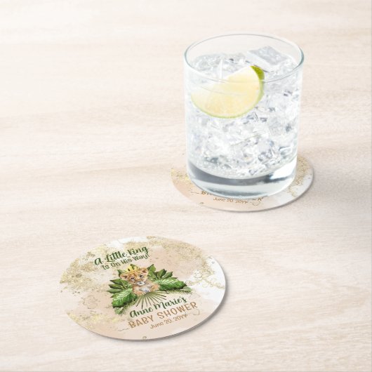 Leeuwenwelpje Een koningsje is op weg naar het Bab Ronde Kartonnen Onderzetter (Insitu)