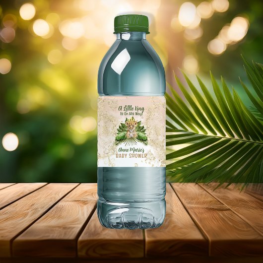 Leeuwenwelpje Een koningsje is op weg naar het Bab Waterfles Etiket