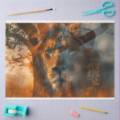 Leeuwenwoud boven blootstellingsdecoupage tissuepapier (Craft)