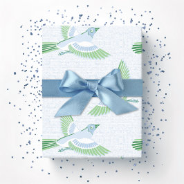 Leeuwerik in Leisteen en Groen Cadeaupapier