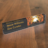 Leeuwfamilie in het zonsondergang in Afrika Naambordje (Zijkant)