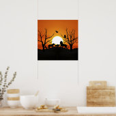 Leeuwfamilie in het zonsondergang in Afrika Poster (Keuken)