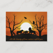 Leeuwfamilie in het zonsondergang in Afrika Visitekaartje (Achterkant)