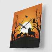 Leeuwfamilie in het zonsonderste Afrika Vierkante Klok (Hoek)