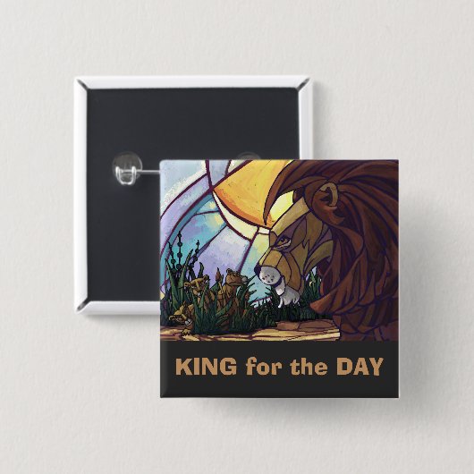 Leeuwfamilie, koning voor de Dag Button (Voorkant /achterkant)