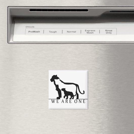 Leeuwfamilie (witte versie) magneet (Insitu (Vaatwasser))
