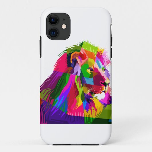 Leeuwhoofd in geometrisch patroon Case-Mate iPhone case (Achterkant)