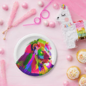 Leeuwhoofd in geometrisch patroon papieren bordje (Feest)