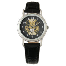 Leeuwhoofd Witte cijfers Horloge