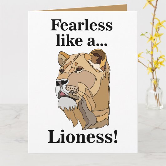 Leeuwin Dier Onbevreesd Kaart (Gele Bloem)