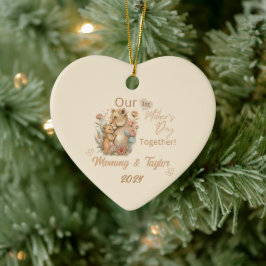 Leeuwin en baby, onze eerste Moederdag samen Keramisch Ornament