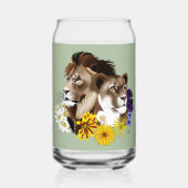 Leeuwin Leeuw Bloem Groen Blikvorm Glas (Voorkant)
