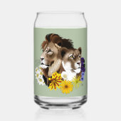 Leeuwin Leeuw Bloem Groen Blikvorm Glas (Achterkant)