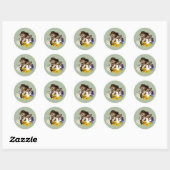 Leeuwin Leeuw Bloem Groen Ronde Sticker (Vel)