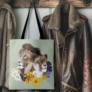 Leeuwin Leeuw Bloem Groen Tote Bag