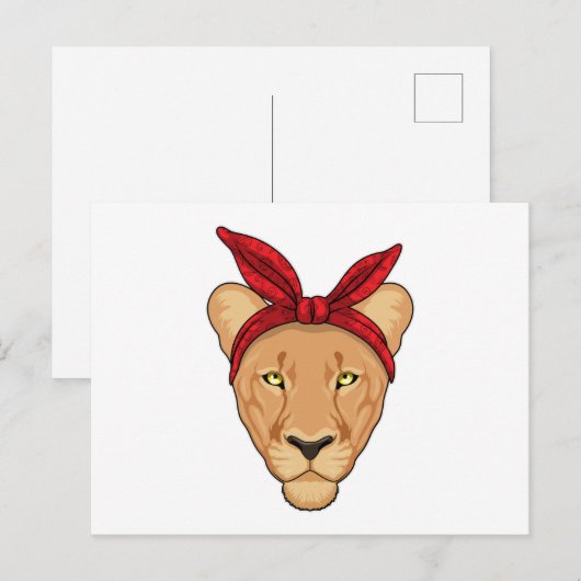 Leeuwin met Bandana Briefkaart (Voorkant / Achterkant)