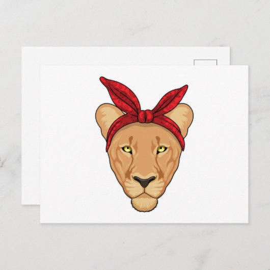 Leeuwin met sjaal briefkaart (Voorkant / Achterkant)