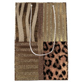 Leeuwin Safari Chic Jungle Glam Moderne Feest Medium Cadeauzakje (Achterkant)