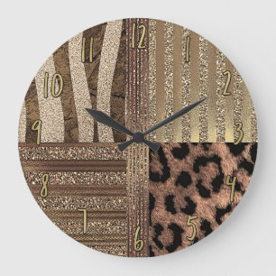 Leeuwin Safari Chic Jungle Goud Moderne Glans Grote Klok